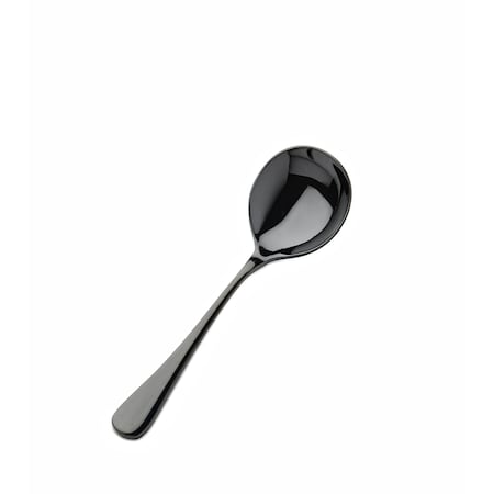 Bon Chef Como, Bouillon Spoon, Mirror Finish, 18/10, 6.38" - Black , set of 12 S4001B